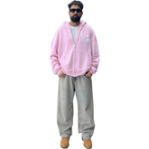 Oversized Zip Hoodie - Pink | Lost Days
