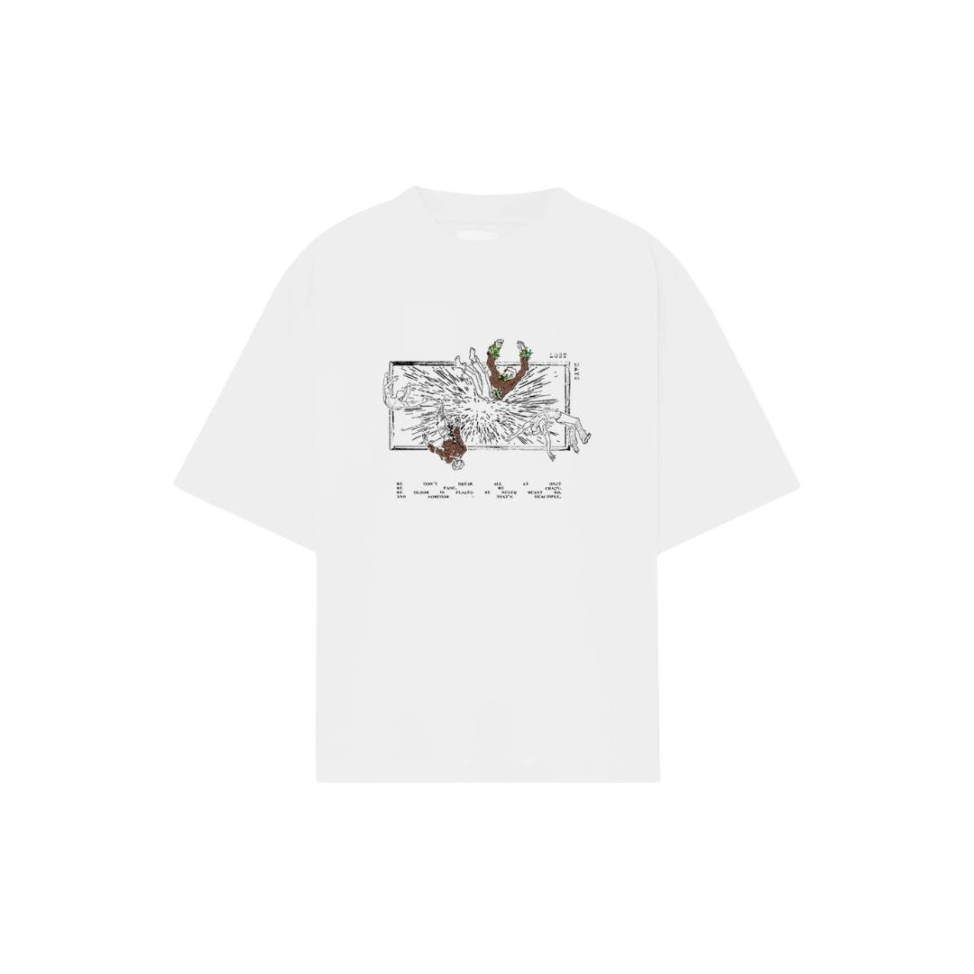 Fracture & Bloom Oversized- T-shirt - White | Lost Days